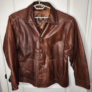 VTG Red Wing Boots Leather Jacket Coat Eric Clapton Edition Men XL Brown Button - Picture 1 of 21