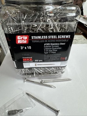 GRIP-RITE Grip Rite PrimeGuard Max Deck Screws Stainless 3in Star Drive Head 352 Screws
