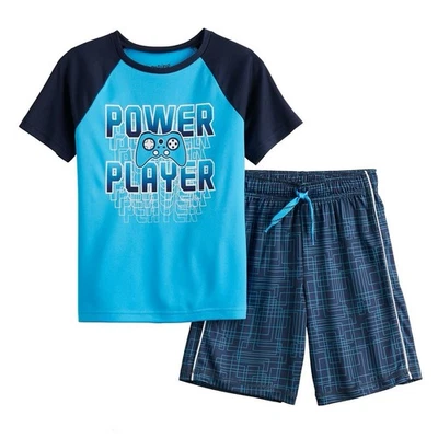 Boys SZ 4 Jumping Beans Sports Raglan Tee & Shorts Active Set Power Player Gamer - Image 1 of 2