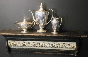 Vintage Community Silver Plate Coffee/Tea Set Grosvenor Art Deco Pattern 1940's - Picture 1 of 6