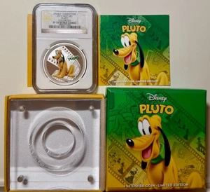 2014 NIUE S$2 Disney Pluto Colorized NGC PF 70 UCAM original package - Picture 1 of 6