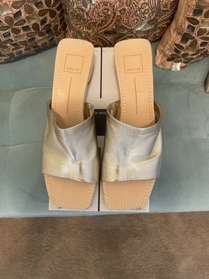 Dolce Vita Light Gold Leather Jolice Mules Sandals Size 11 - Image 1 of 4