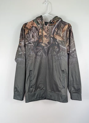 Realtree Edge Camouflage Large Logo Hoodie Mens Medium Hunting Camo Sweatshirt - Image 1 of 4