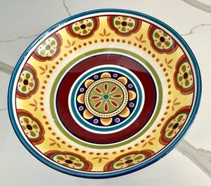 Pier 1 Mexicali 13" Runde Servierschüssel Fiesta Bunt Pasta Chip Eisenstein - Bild 1 von 5