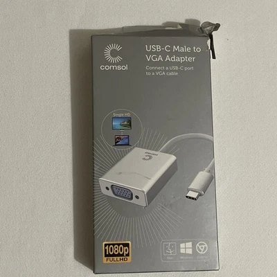 Comsol USB-C Male To VGA Adaptor Connect USB-C Port To A VGA Cable - Image 1 of 4