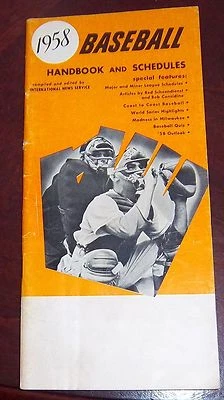  Baseball handbook and schedules 1958 Mickey Mantle - Image 1 of 3