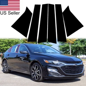 6 Pcs Glossy Black Pillar Posts Door Trim Cover For Chevrolet Malibu 2016-2021 - Picture 1 of 8
