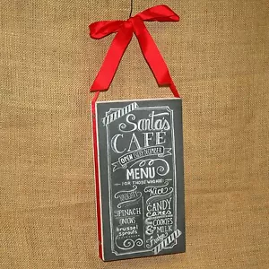 Chalk Art Santa's Cafe Menu Naughty Nice Box Sign Primitives by Kathy - Picture 1 of 2