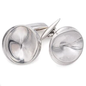Georg Jensen Denmark Sterling Silver Round Cufflinks - Picture 1 of 5