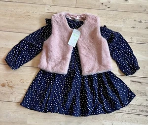 Girls Dress & Fur Gillet - Age 18-24 mts - Picture 1 of 2