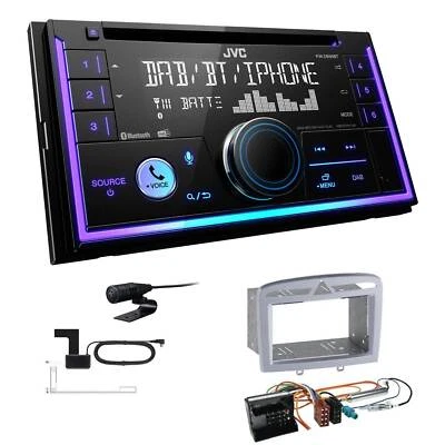 JVC KW-DB95BT Autoradio Bluetooth DAB+ für Peugeot 308 Facelift 2009-2013 silber - Bild 1 von 4