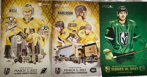 2022-23 VEGAS GOLDEN KNIGHTS GAME 34, 35 & 36 GAME DAY POSTERS  *NEW* Cover