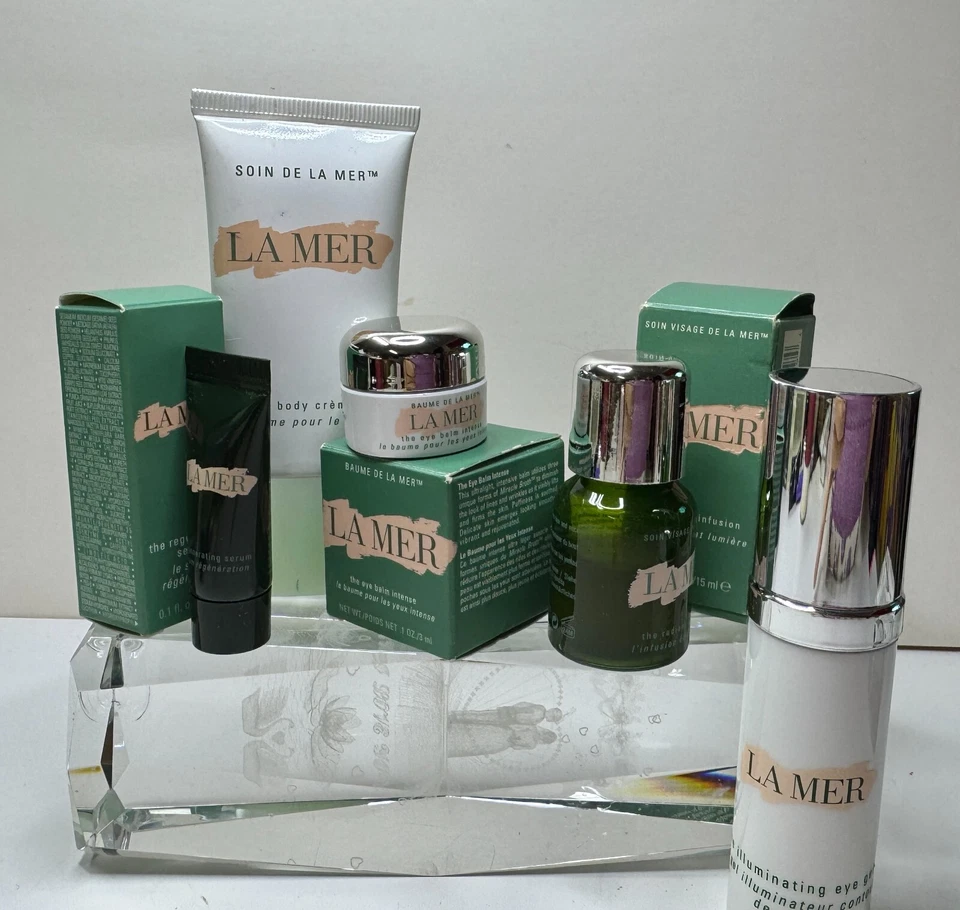 Gel para ojos La Mer The Illuminateur 0,5 OZ + crema corporal 1 oz + bálsamo para ojos Int 3 ml Foto 1 de 1