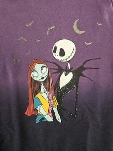 Disney T-shirt Purple Tim Burton's The Nightmare Before Christmas Long Sleeve XS - Picture 1 of 6
