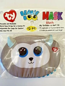 2020 TY Beanie Boo Children Face Mask Covering Reusable Washable SLUSH the Husky - Picture 1 of 2