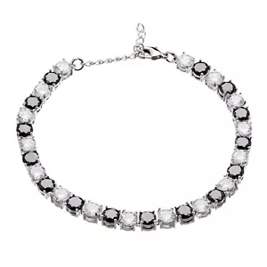 Womens Luxury Bracelet with black and clear Cubic Zirconia stones - Nasha - Picture 1 of 4