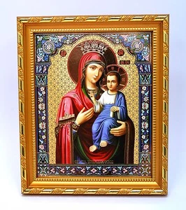 Ikone GM Iverskaja geweiht икона Богородица Иверская освящена 20,5x17,5x1,7 cm - Picture 1 of 1