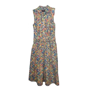 J. Crew Margaret Annie Liberty London Floral Midi Sleeveless Shirt Dress Size 00 - Picture 1 of 18
