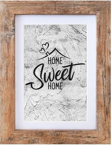 5x7 Picture Frame - Can Display Photo 4x6 with Mat, Wood Frame with - Picture 1 of 6