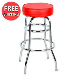 Commercial Vinyl Swivel Bar Stool Counter Height Indoor Seating Resto Bar Pub - Picture 1 of 7