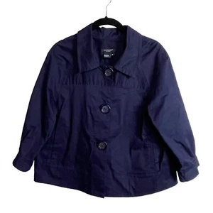Sandro Sportswear 3/4 Sleeve Blue Light Crop Jacket Size M - Picture 1 of 5