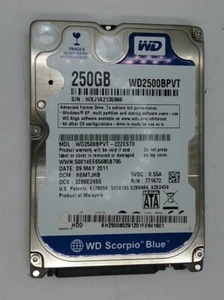 Western Digital 250GB WD2500BPVT 5400RPM 2,5" SATA Laptop HDD Festplatte - Bild 1 von 4