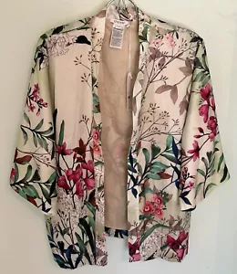 NWT Chico's Women's Size S/M ‘Splash of Floral’ Kimono Lined Colorful Open Front - Picture 1 of 10