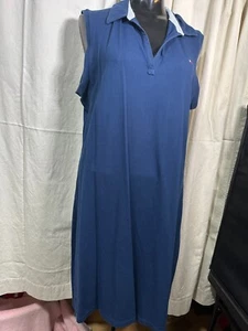 Tommy Hilfiger Polo Dress Womens L Navy Blue Sleeveless Athletic Collared. - Picture 1 of 9