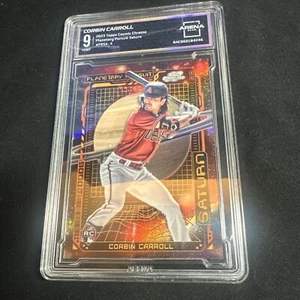 2023 Topps Chrome Cosmic Corbin Carroll RC Planetary Pursuit Saturn AC 9 - Photo 1/3