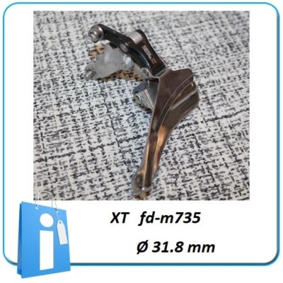 Desviador Delantero Shimano XT FD-M735 Tiro Por abajo Ø 31.8 mm Retro - Imagen 1 de 4