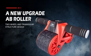 Wheel Roller Automatic Rebound with Knee Pad Mat,Core Muscle Ab Trainer with Int - Picture 1 of 6