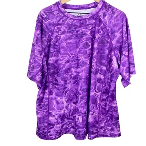 Camisa protectora contra erupciones Aqua Design para mujer natación surf talla grande 3XL púrpura tie dye - Imagen 1 de 7