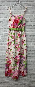 Vintage California Poppy Bright Floral Maxi Sun Dress 1960s Tag Sz 12 See Sizing - Picture 1 of 11