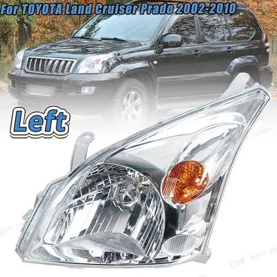 Left Side Headlight For TOYOTA Land Cruiser Prado 2002-2010 Front Head Lamp - Image 1 of 4