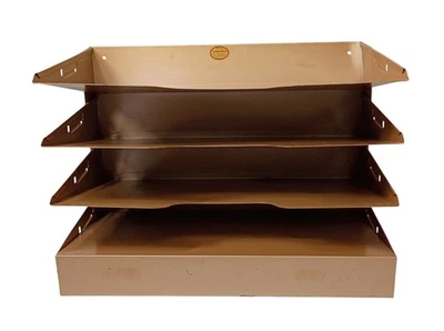 Bandeja organizadora de metal de oficina porta archivos de papel industrial Curmanco de colección de 4 ranuras Foto 1 de 4