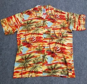 Genuine Ocean Current Vintage Hawaiian Aloha Parrot Short Sleeve Button Shirt L - Picture 1 of 11