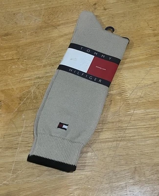 Calcetines de vestir vintage Tommy Hilfiger para hombre caqui tostado marrón NOS 10-13 Foto 1 de 3