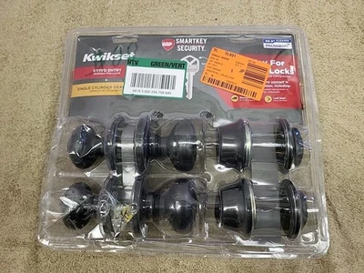 2 Pack Pro-Grade Round Ball Entry Door Knob and Deadbolt Combo Oil Rubbed Bronze - Image 1 of 4