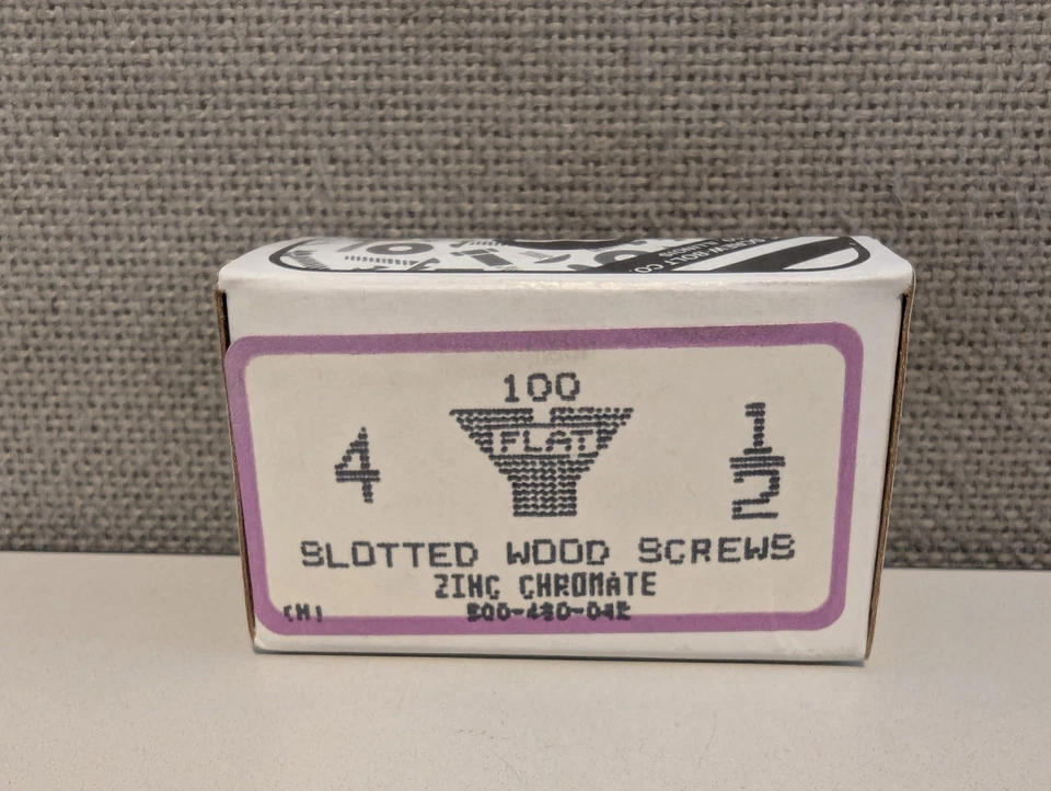 MAJESTIC SCREW BOLT CO. #4 X 1/2" FLAT HEAD SLOTTED WOOD SCREWS ZINC PLATED 100 EACH