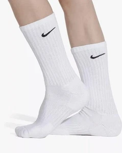 Nike Everyday Max Cushioned Training Crew Socks - 3 Pairs, Medium, White - Picture 1 of 2