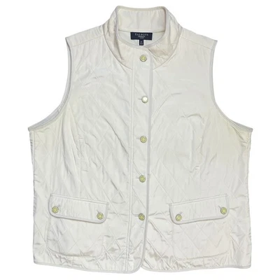 Chaleco Acolchado Talbots Mujer Talla Grande 2X Crema Forrado de Vellón Preppy Otoño Informal Foto 1 de 4
