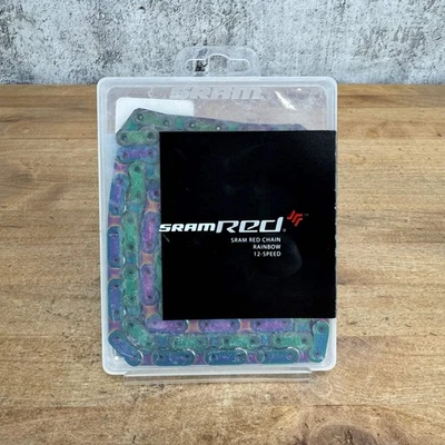 ¡Nuevo! Cadena SRAM ROJO Flattop D1 Rainbow PowerLock 12 velocidades 120 eslabones precio de venta sugerido por el fabricante 75 USD Foto 1 de 2