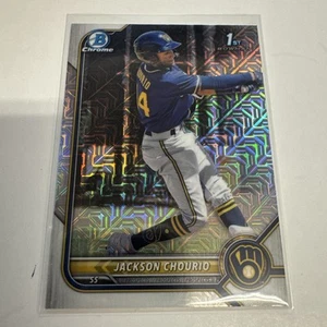 2022 Bowman Chrome 1st Mega Jackson Chourio Mojo Refractor BCP-79 Brewers MLB - Bild 1 von 6