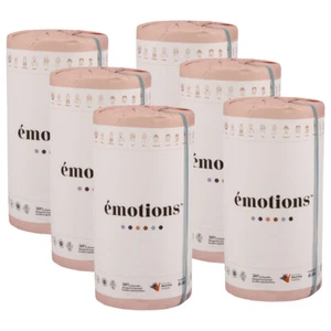 6PK Emotions 100% Bamboo Kitchen/Home 120 Sheet Paper Towel Rolls/Wipes 22x23cm - Picture 1 of 5