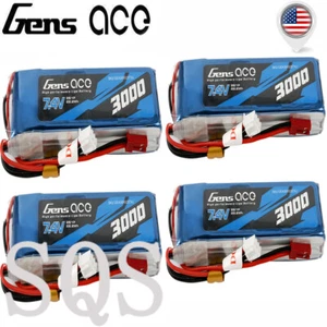 4X Gens ace 3000mAh 7.4V 2S TX Lipo Battery JST Plug For RC Airplane Transmitter - Picture 1 of 6