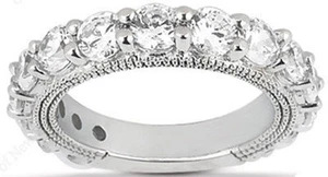 2.73 carat Round Diamond Wedding Anniversary 14k Gold Band G color SI1 clarity - Picture 1 of 1