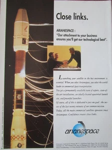 1992 PUB ARIANESPACE ARIANE SPACE ESPACE FUSEE SATELLITE ORIGINAL AD - Imagen 1 de 1