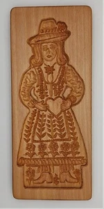 GENE WILSON carved cookie mold lady with heart springerle gingerbread speculoos - Picture 1 of 2