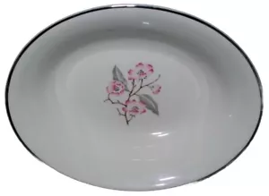 Servierschale Syrakus Patricia Gemüse oval Rose Porzellan Bone China Platin - Bild 1 von 2