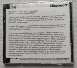 Microsoft Front Page 2000 CD Software Penn State University Copy w/Product Key - Picture 1 of 3